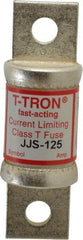 Cooper Bussmann - 600 VAC, 125 Amp, Fast-Acting General Purpose Fuse - Bolt-on Mount, 3-1/4" OAL, 200 at AC (RMS) kA Rating, 7/8" Diam - Exact Tool & Supply