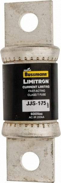 Cooper Bussmann - 600 VAC, 175 Amp, Fast-Acting General Purpose Fuse - Bolt-on Mount, 3-1/4" OAL, 200 at AC (RMS) kA Rating, 7/8" Diam - Exact Tool & Supply