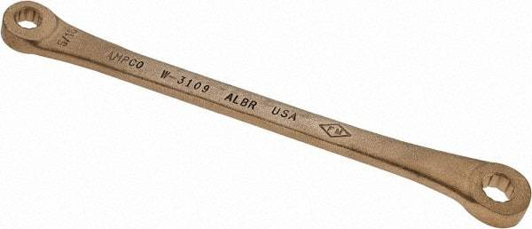Ampco - 5/16" x 3/8" 12 Point Offset Box Wrench - Double End, 7-3/4" OAL, Aluminum Bronze - Exact Tool & Supply