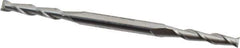 Made in USA - 5/32", 7/8" LOC, 3/16" Shank Diam, 3-1/4" OAL, 2 Flute, High Speed Steel Square End Mill - Double End, Uncoated, Spiral Flute, 30° Helix, Centercutting - Exact Tool & Supply