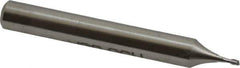 Made in USA - 0.04", 0.06" LOC, 3/16" Shank Diam, 1-1/2" OAL, 2 Flute, High Speed Steel Square End Mill - Single End, Uncoated, Centercutting - Exact Tool & Supply