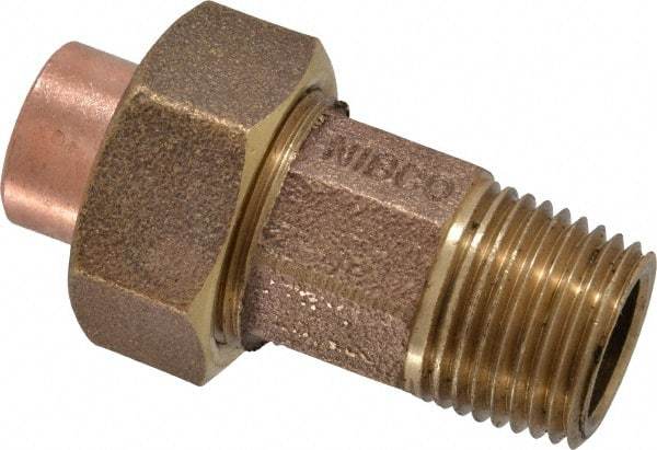 NIBCO - 1/2" Cast Copper Pipe Union - C X M, Pressure Fitting - Exact Tool & Supply