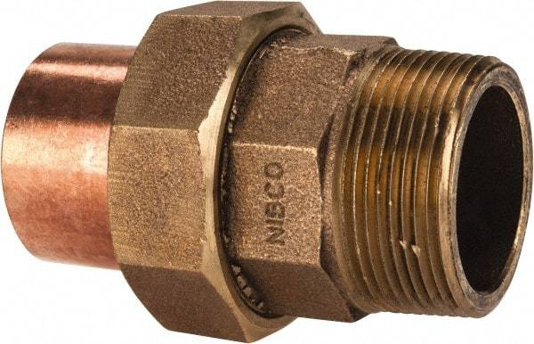 NIBCO - 1-1/2" Cast Copper Pipe Union - C X M, Pressure Fitting - Exact Tool & Supply