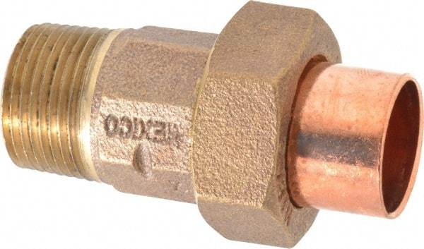 NIBCO - 3/4" Cast Copper Pipe Union - C X M, Pressure Fitting - Exact Tool & Supply