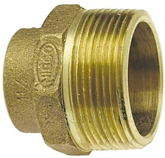 NIBCO - 1-1/4", Cast Copper Drain, Waste & Vent Pipe Trap Adapter - 1-1/4" Tube OD, O.D. Tube x M - Exact Tool & Supply
