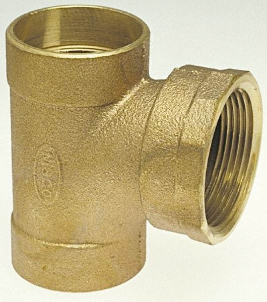 NIBCO - 2", Cast Copper Drain, Waste & Vent Pipe Tee - C x C x F - Exact Tool & Supply