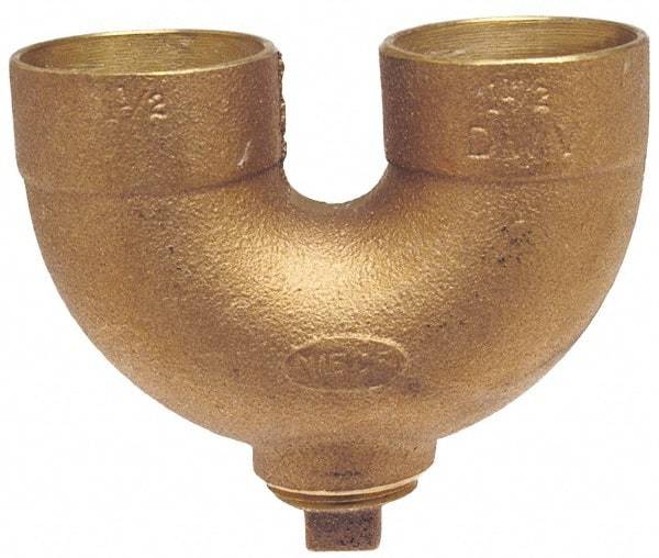 NIBCO - 2", Cast Copper Drain, Waste & Vent Pipe Return Bend with CO - C x C x CO with Plugs - Exact Tool & Supply