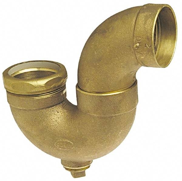 NIBCO - 2", Cast Copper Drain, Waste & Vent Pipe P Trap with CO - C x SJ with Plug - Exact Tool & Supply