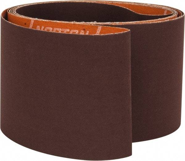 Norton - 3" Wide x 132" OAL, 240 Grit, Aluminum Oxide Abrasive Belt - Aluminum Oxide, Very Fine, Coated, J Weighted Cloth Backing, Series R245 - Exact Tool & Supply