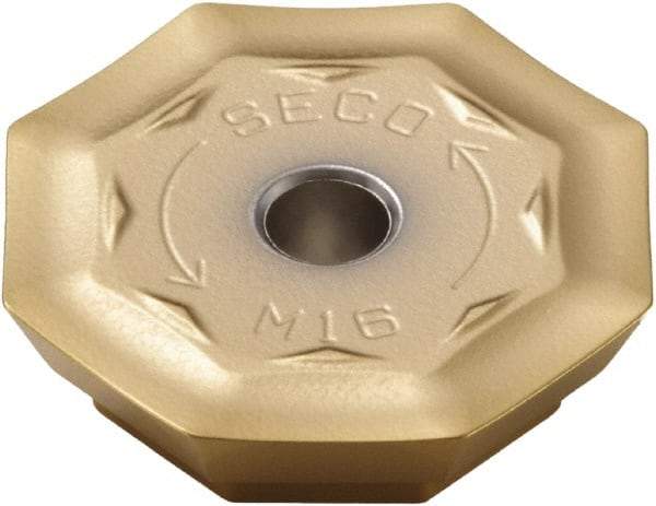 Seco - OFMR070405 M15 Grade F40M Carbide Milling Insert - TiAlN/TiN Finish, 0.1913" Thick, 0.7094" Inscribed Circle - Exact Tool & Supply