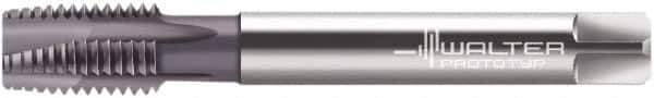 Walter-Prototyp - 5/8-18 UNF, 4 Flute, TiCN Finish, Powdered Metal Spiral Point Tap - Plug Chamfer, Right Hand Thread, 3-13/16" OAL, 27.99mm Thread Length, 12.19mm Shank Diam, 3B Class of Fit, Series A2325766 - Exact Tool & Supply