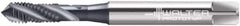 Walter-Prototyp - M6x1.00 Metric 3 Flute 6HX Modified Bottoming Spiral Flute Tap - Cobalt, TiCN Finish, 80mm OAL, Right Hand Flute, Right Hand Thread, Series M2051306 - Exact Tool & Supply