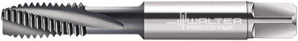 Walter-Prototyp - #12-28 UNF 3 Flute 3B Modified Bottoming Spiral Flute Tap - Cobalt, Nitride Finish, 2-3/8" OAL, Right Hand Flute, Right Hand Thread, Series A23406 - Exact Tool & Supply