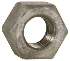 Value Collection - 2 - 4-1/2 UNC Steel Right Hand Heavy Hex Nut - 3-1/8" Across Flats, 1-31/32" High, Hot Dipped Galvanized Finish - Exact Tool & Supply