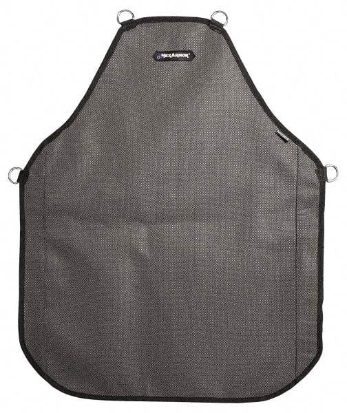 HexArmor - 24 x 30" Cut Resistant Bib Apron - SuperFabric, 23 oz Material, Gray, 0 Pockets, Hook & Loop Closure - Exact Tool & Supply