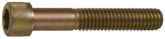 Made in USA - 5/16-18 UNC Hex Socket Drive, Socket Cap Screw - Grade 4037 Alloy Steel, Yellow Cadmium-Plated Finish, Fully Threaded, 1-1/4" Length Under Head - Exact Tool & Supply