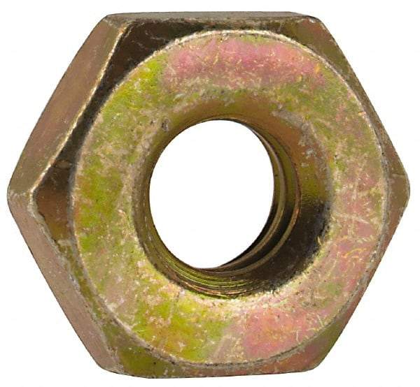 Made in USA - #10-24 UN Steel Right Hand Machine Screw Hex Nut - 3/8" Across Flats, 0.13" High, Cadmium-Plated Finish - Exact Tool & Supply
