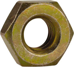 Made in USA - 1/4-20 UN Steel Right Hand Machine Screw Hex Nut - 7/16" Across Flats, 0.193" High, Cadmium-Plated Finish - Exact Tool & Supply