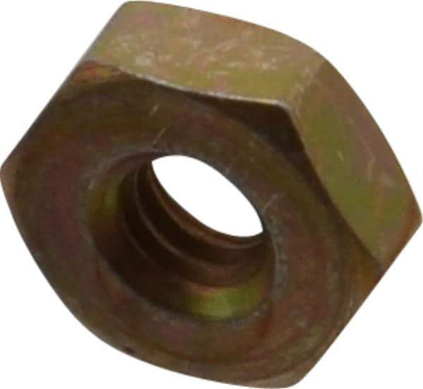 Made in USA - #8-32 UN Steel Right Hand Machine Screw Hex Nut - 11/32" Across Flats, 0.13" High, Cadmium-Plated Finish - Exact Tool & Supply