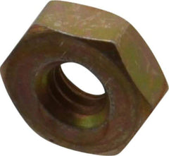 Made in USA - #8-32 UN Steel Right Hand Machine Screw Hex Nut - 11/32" Across Flats, 0.13" High, Cadmium-Plated Finish - Exact Tool & Supply
