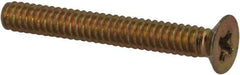 Made in USA - #4-40 UNC, 7/8" OAL Phillips Drive Machine Screw - Flat Head, Grade 3 Steel, Yellow Cadmium-Plated Finish, Without Washer - Exact Tool & Supply