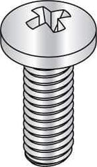 Made in USA - 1/4-20 UNC, 1-1/2" Length Under Head Phillips Drive Machine Screw - Pan Head, Grade 3 Steel, Yellow Cadmium-Plated Finish, Without Washer - Exact Tool & Supply