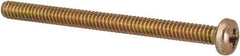Made in USA - #4-40 UNC, 1-1/2" Length Under Head Phillips Drive Machine Screw - Pan Head, Grade 3 Steel, Yellow Cadmium-Plated Finish, Without Washer - Exact Tool & Supply