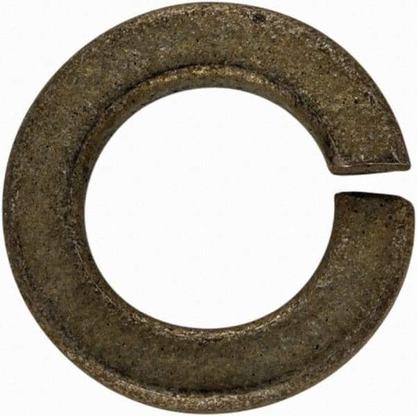 Made in USA - #8, 0.04" Thick Split Lock Washer - Spring Steel, Zinc Yellow Dichromate Finish, 0.167" Min ID, 0.174" Max ID, 0.293" Max OD - Exact Tool & Supply