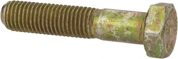 Made in North America - 5/16-24 UNF, 1-1/2" Length Under Head Hex Head Cap Screw - Grade 8 Alloy Steel, Zinc-Plated Finish, 1/2" Hex - Exact Tool & Supply