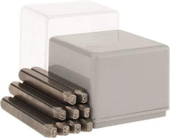 C.H. Hanson - 9 Piece, 3/32" Character Steel Stamp Set - Figures, Reverse - Exact Tool & Supply