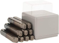 C.H. Hanson - 9 Piece, 3/16" Character Steel Stamp Set - Figures, Standard - Exact Tool & Supply