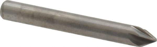 M.A. Ford - 3/16" Head Diam, 3/16" Shank Diam, 6 Flute 60° Solid Carbide Countersink - Bright Finish, 1-1/2" OAL, 0.04" Nose Diam, Single End, Straight Shank, Right Hand Cut - Exact Tool & Supply