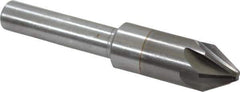 M.A. Ford - 3/8" Head Diam, 1/4" Shank Diam, 6 Flute 60° Solid Carbide Countersink - Bright Finish, 2" OAL, 0.09" Nose Diam, Single End, Straight Shank, Right Hand Cut - Exact Tool & Supply