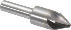 M.A. Ford - 5/8" Head Diam, 3/8" Shank Diam, 6 Flute 60° Solid Carbide Countersink - Bright Finish, 2-3/8" OAL, 0.18" Nose Diam, Single End, Straight Shank, Right Hand Cut - Exact Tool & Supply