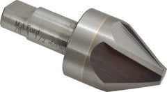 M.A. Ford - 1-1/2" Head Diam, 3/4" Shank Diam, 6 Flute 60° Solid Carbide Countersink - Bright Finish, 3-1/2" OAL, 0.43" Nose Diam, Single End, Straight Shank, Right Hand Cut - Exact Tool & Supply
