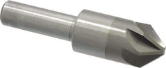 M.A. Ford - 5/8" Head Diam, 3/8" Shank Diam, 6 Flute 82° Solid Carbide Countersink - Bright Finish, 2-3/8" OAL, 0.18" Nose Diam, Single End, Straight Shank, Right Hand Cut - Exact Tool & Supply