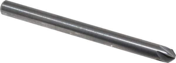 M.A. Ford - 1/8" Head Diam, 1/8" Shank Diam, 6 Flute 90° Solid Carbide Countersink - Bright Finish, 1-1/2" OAL, 0.03" Nose Diam, Single End, Straight Shank, Right Hand Cut - Exact Tool & Supply