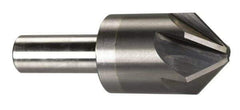 M.A. Ford - 1" Head Diam, 1/2" Shank Diam, 6 Flute 100° Solid Carbide Countersink - Bright Finish, 2-3/4" OAL, 1/4" Nose Diam, Single End, Straight Shank, Right Hand Cut - Exact Tool & Supply