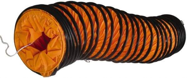 Maxess Climate Control Technologies - 8" ID, 16.4' Long, PVC Blower & Duct Hose - Orange, 9.1" Bend Radius, 5 to 122°F, Flame Retarding - Exact Tool & Supply