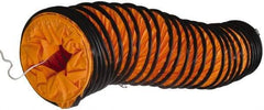 Maxess Climate Control Technologies - 8" ID, 16.4' Long, PVC Blower & Duct Hose - Orange, 9.1" Bend Radius, 5 to 122°F, Flame Retarding - Exact Tool & Supply