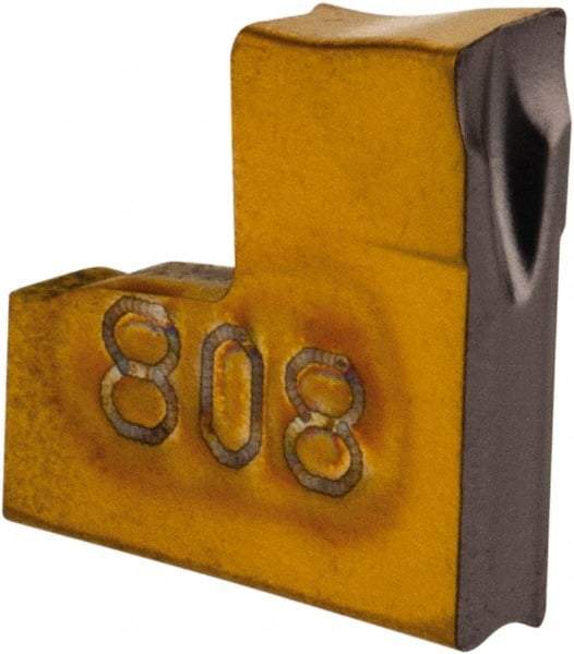 Iscar - TAGR J IC808 Grade, 0.0787" Cutting Width, Carbide Cutoff Insert - 6° Right Hand Lead Angle, 0.0079" Cnr Rad, TiAlN Coated, Single End - Exact Tool & Supply
