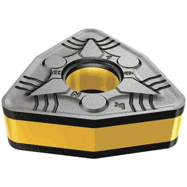 Iscar - WNMG433 NR Grade IC5010 Carbide Turning Insert - TiCN/Al2O3/TiN Finish, 80° Trigon, 1/2" Inscr Circle, 3/16" Thick, 3/64" Corner Radius - Exact Tool & Supply