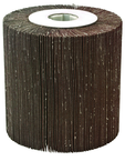 4 x 4 x 3/4" AO - 80 Grit - Aluminum Oxide Flap Wheel Drum with Keyhole - For Metal Surface Drum Sander - Exact Tool & Supply