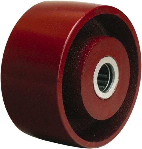 Hamilton - 4 Inch Diameter x 2 Inch Wide, Cast Iron Caster Wheel - 1,000 Lb. Capacity, 2-1/4 Inch Hub Length, 3/4 Inch Axle Diameter, Straight Roller Bearing - Exact Tool & Supply