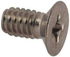 Made in USA - 1/4-20 UNC, 1/2" OAL Phillips Drive Machine Screw - Flat Head, Grade 18-8 Stainless Steel, Passivated Finish, Without Washer - Exact Tool & Supply