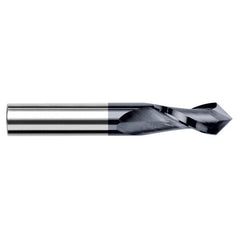 0.1562″ (5/32″) Cutter Diameter × 0.5620″ (9/16″) Length of Cut × 90° included Carbide Drill/End Mill, 2 Flutes, AlTiN Coated - Exact Tool & Supply