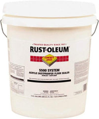 Rust-Oleum - 5 Gal Can Satin Clear Floor Coating - 150 to 300 Sq Ft/Gal Coverage, 37 g/L VOC Content - Exact Tool & Supply