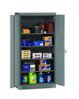 36"W x 24"D x 72"H Storage Cabinet Welded Set Up w/Raised Bottom, 4 Adj Shelves, and built in Shelf Tabs - Exact Tool & Supply