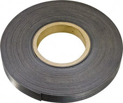Mag-Mate - 600" Long x 1" Wide x 1/8" Thick Flexible Magnetic Strip - 14 Lb Max Pull Force, 8 Linear Ft/Lb Magnetic Pull Force, Plain Back, Dark Brown - Exact Tool & Supply