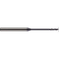 Harvey Tool - Ball End Mills; Mill Diameter (Decimal Inch): 0.0850 ; Number of Flutes: 3 ; Length of Cut (Inch): 3/4 ; Length of Cut (Decimal Inch): 0.7500 ; Material: Solid Carbide ; Overall Length (Inch): 2-1/2 - Exact Tool & Supply